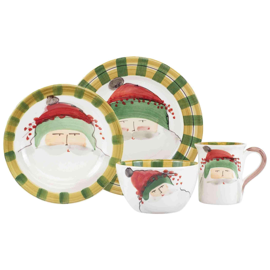 Vietri Vietri Old St. Nick Green Hat Four-Piece Place Setting OSN-7800BS-4