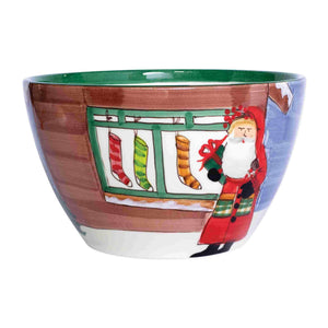 Vietri Vietri Old St. Nick Large Deep Bowl - Santa w/ St.ockings OSN-78083