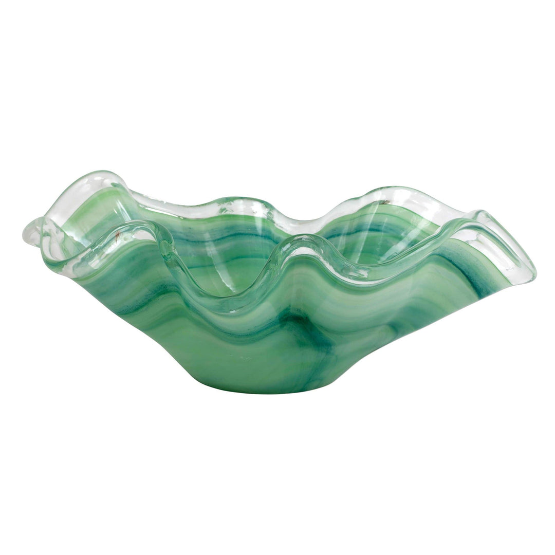 Vietri Vietri Onda Glass Large Bowl - Green OND-5295G