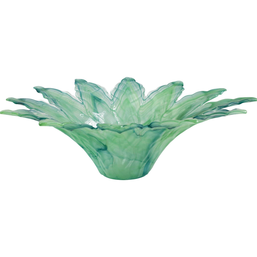 Vietri Vietri Onda Glass Leaf Large Centerpiece - Green OND-5293G