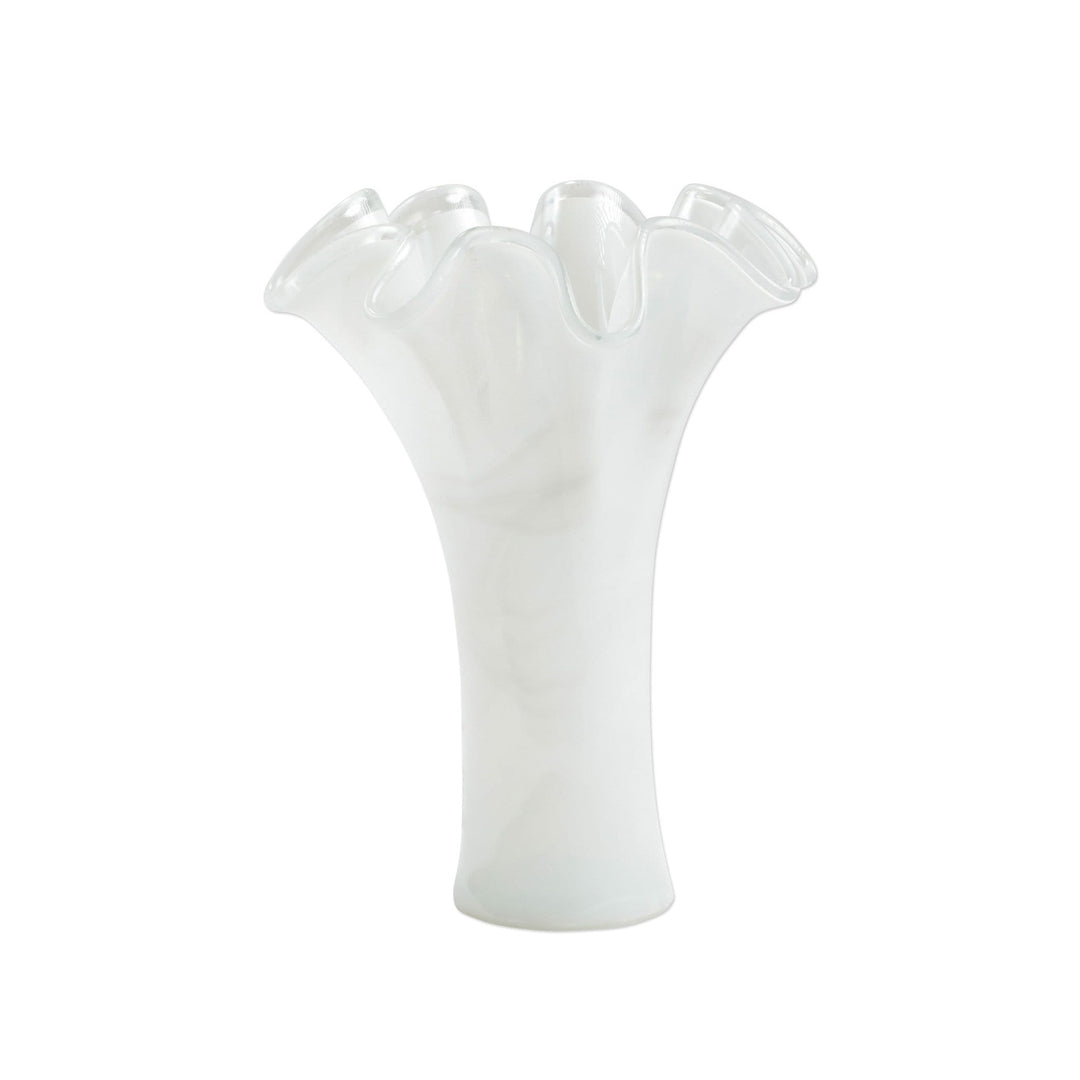 Vietri Vietri Onda Glass Short Vase - White OND-5234W