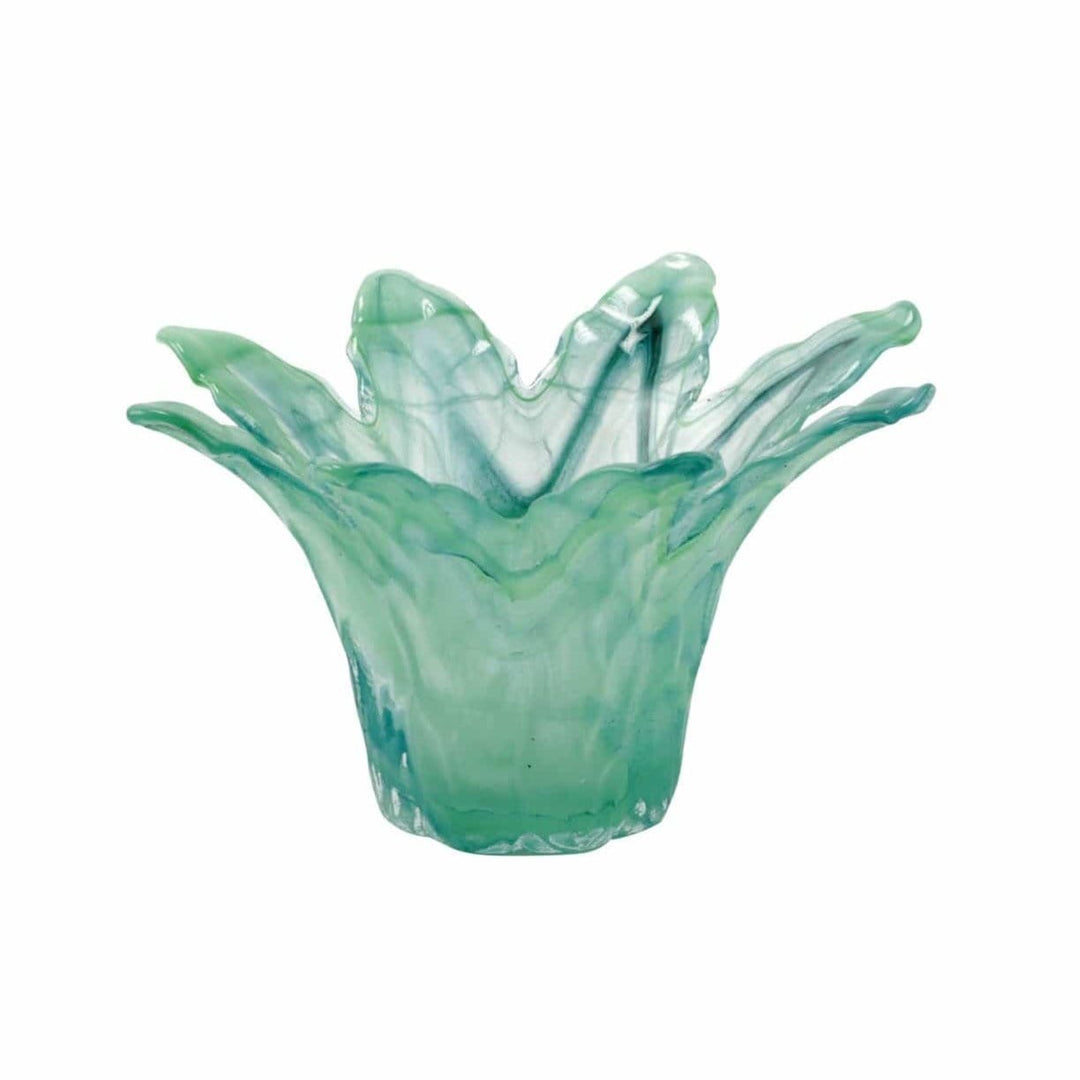 Vietri Vietri Onda Glass Small Leaf Centerpiece - Green OND-5236G