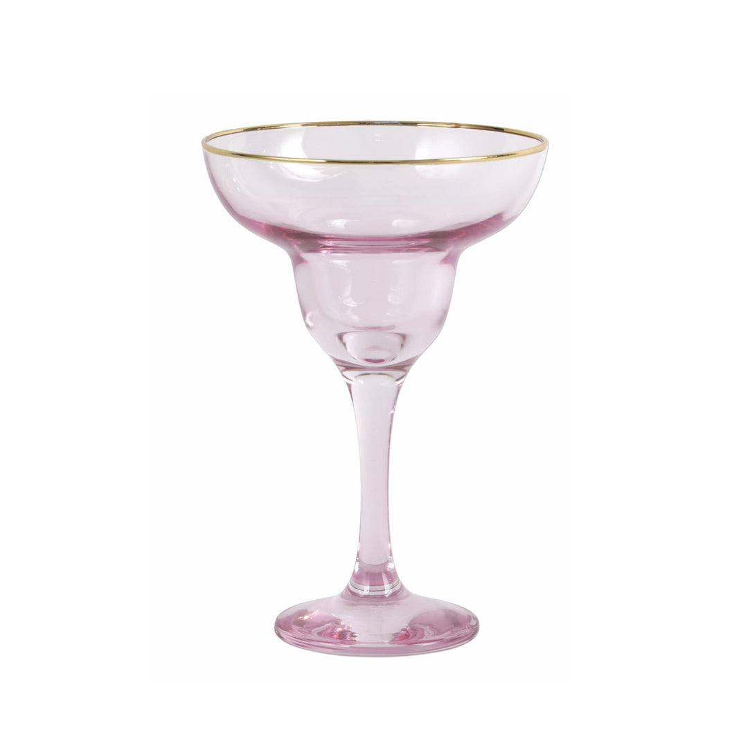Vietri Vietri Rainbow Margarita Glass - Pink VBOW-P52153