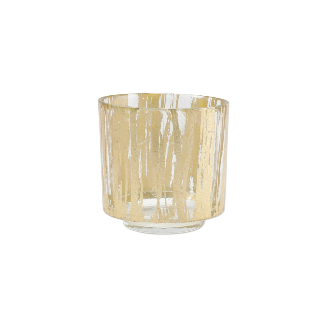 Vietri Vietri Rufolo Glass Brushstroke Votive - Gold RUF-5243