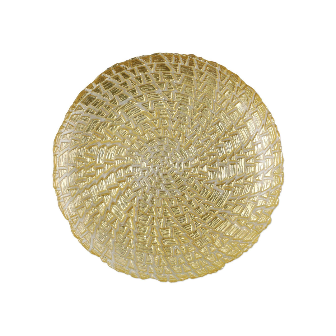 Vietri Vietri Rufolo Glass Crocodile Salad Plate - Gold RUF-5208