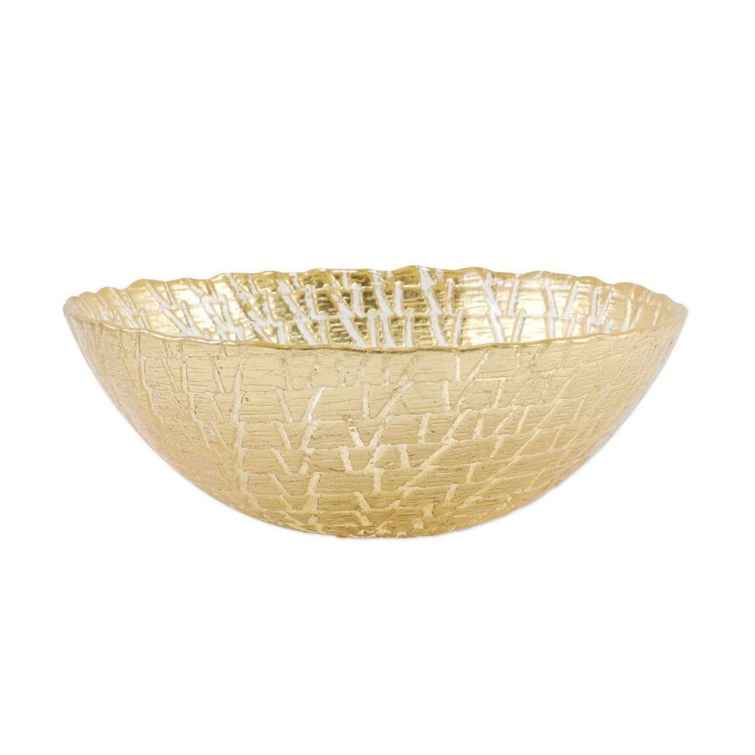 Vietri Vietri Rufolo Glass Crocodile Small Bowl - Gold RUF-5209