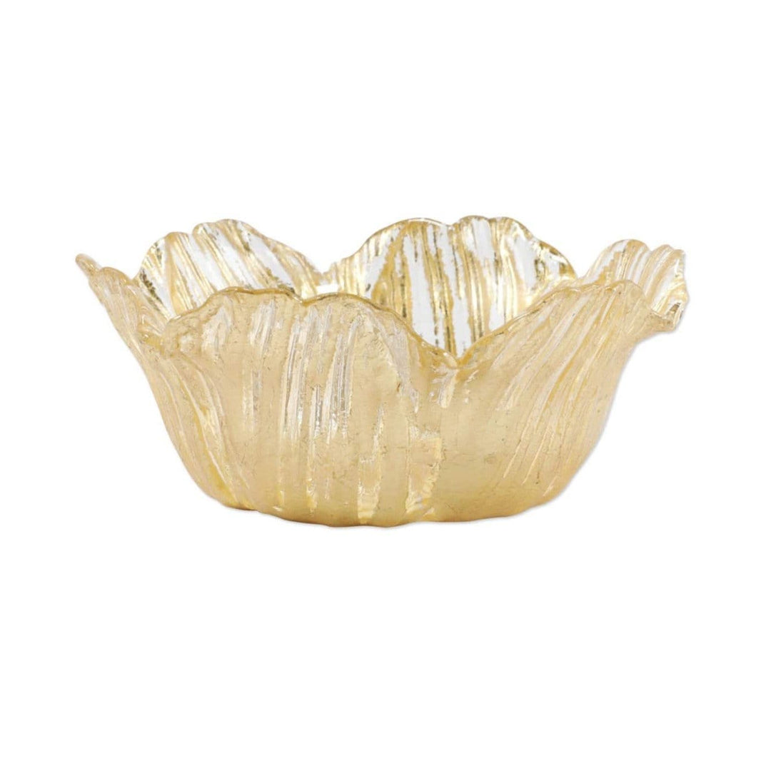 Vietri Vietri Rufolo Glass Flower Small Bowl - Gold RUF-5271