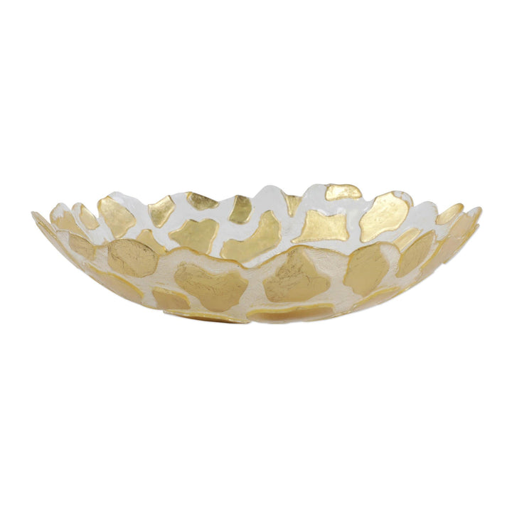 Vietri Vietri Rufolo Glass Giraffe Medium Shallow Bowl - Gold RUF-5272