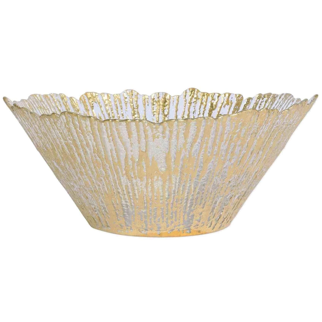 Vietri Vietri Rufolo Glass Gold Large Deep Bowl RUF-5238