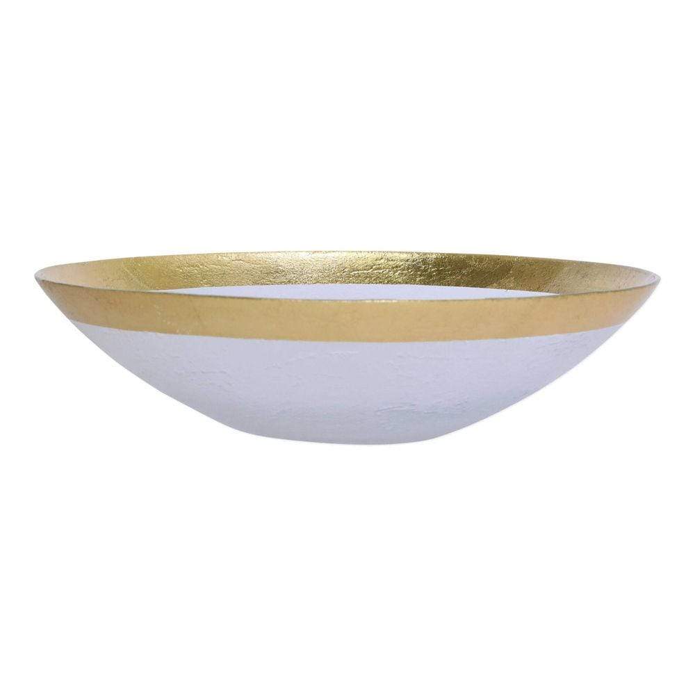 Vietri Vietri Rufolo Glass Gold Organic Large Bowl RUF-5239