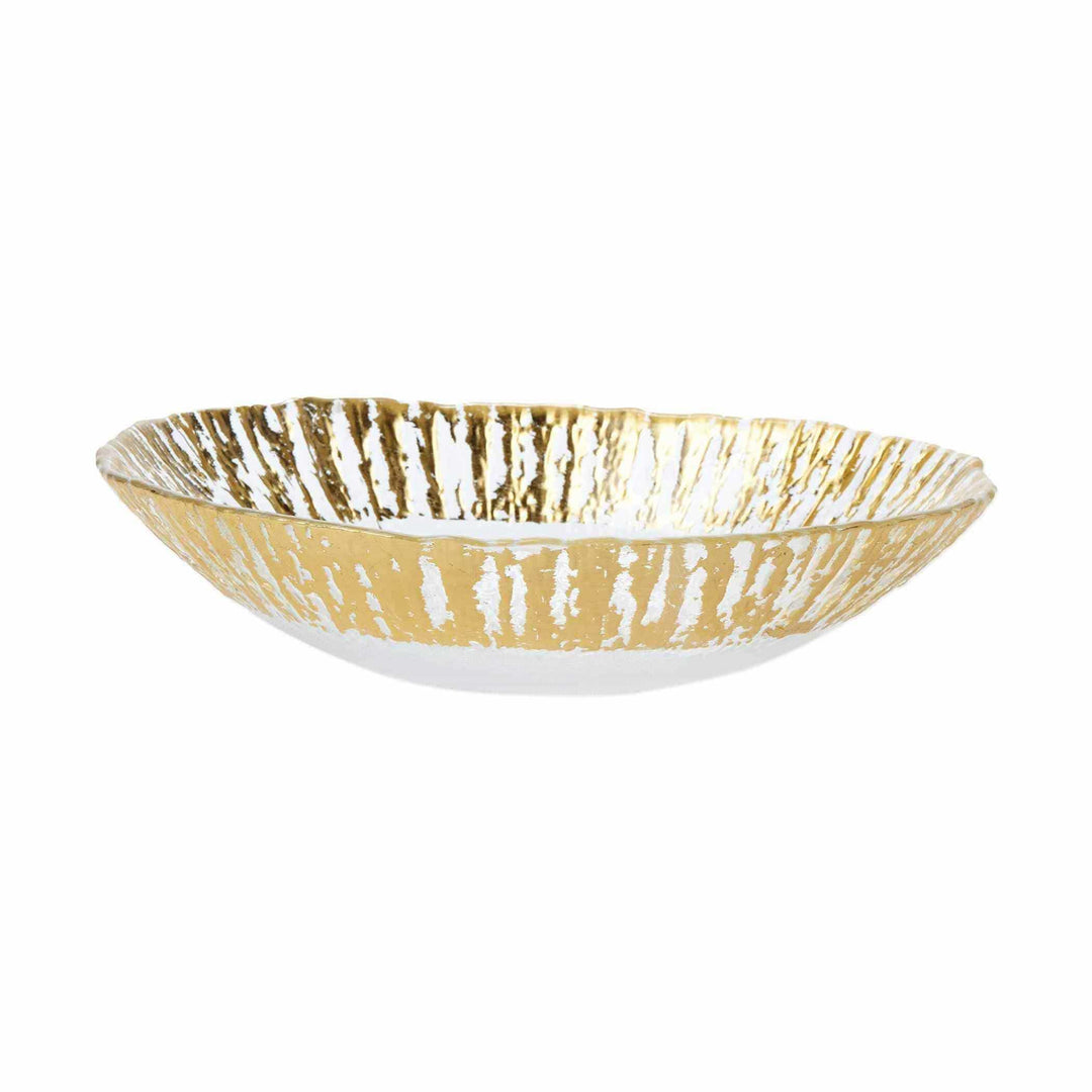 Vietri Vietri Rufolo Glass Gold Medium Oval Serving Bowl RUF-5231