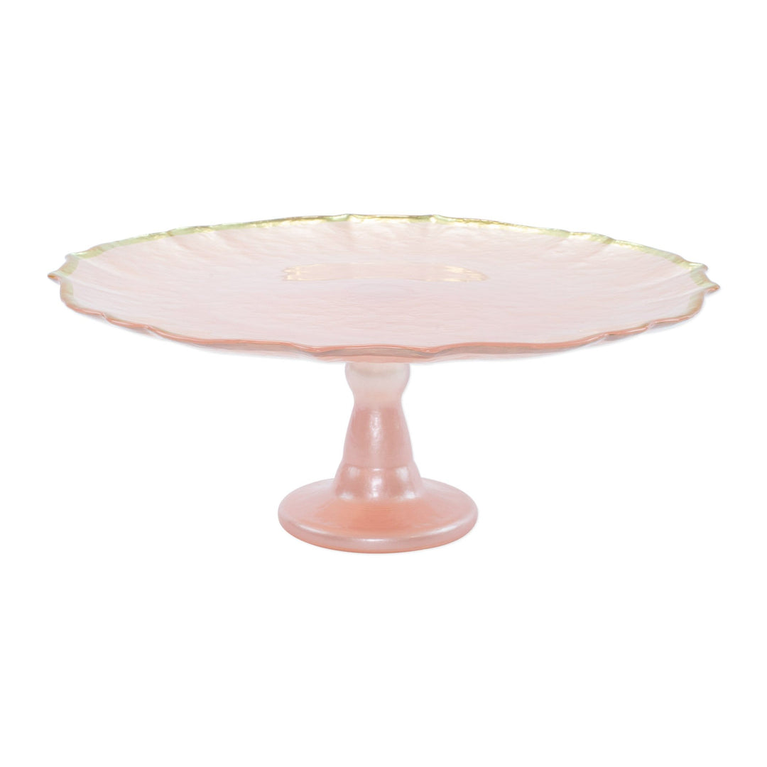 Vietri Vietri Viva Baroque Glass Cake Stand - Pink VPAS-5272PI