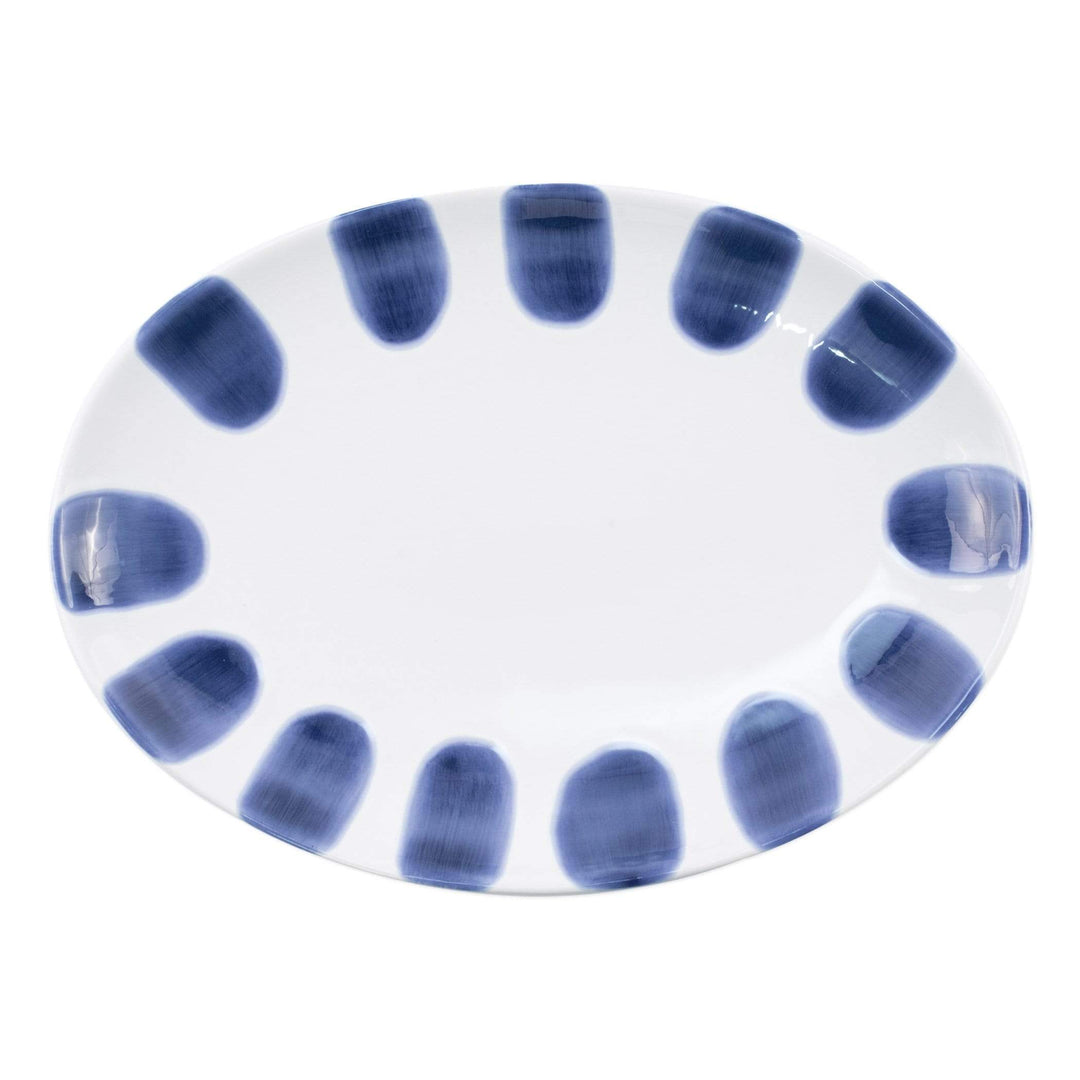 Vietri Vietri Viva Santorini Dot Small Oval Platter - Blue & White VSAN-003024