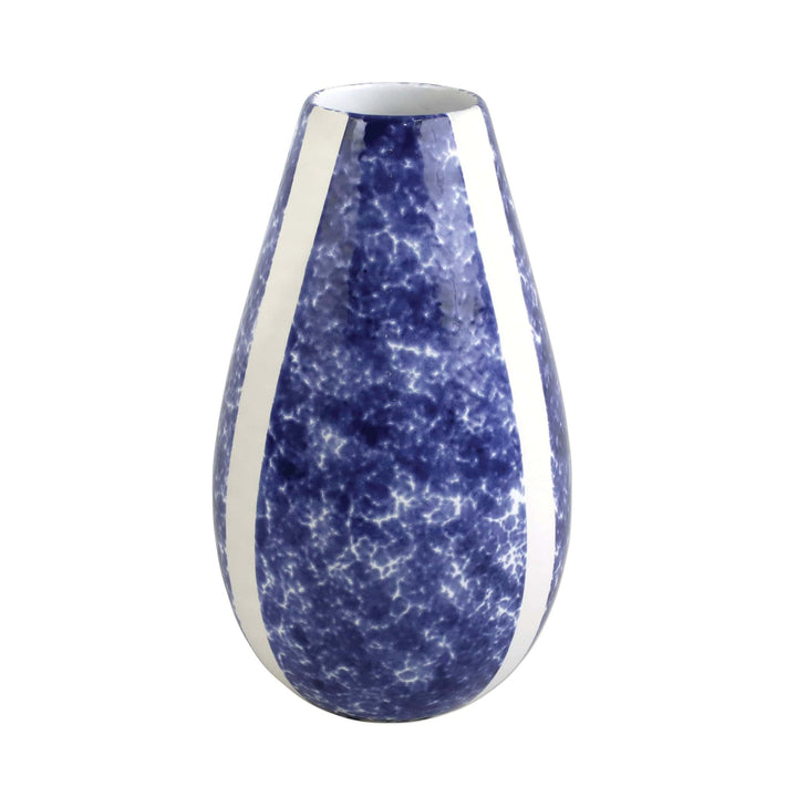 Vietri Vietri Viva Santorini Sponged Vase - Blue & White VSAN-003082