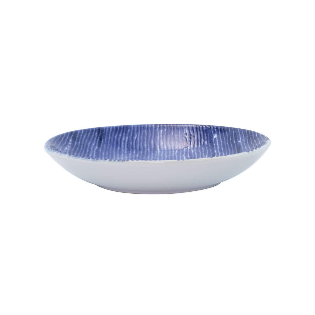 Vietri Viva Santorini Stripe Pasta Bowl - Blue & White