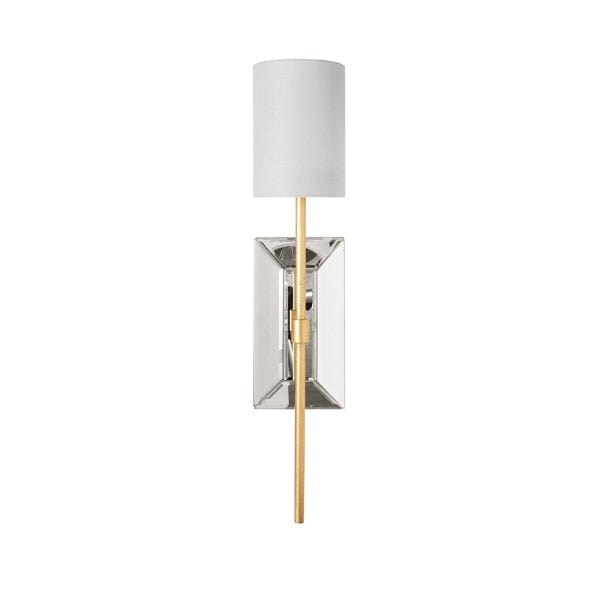 Worlds Away Worlds Away Virginia Wall Sconce with White Linen Shade - Gold Leaf VIRGINIA G